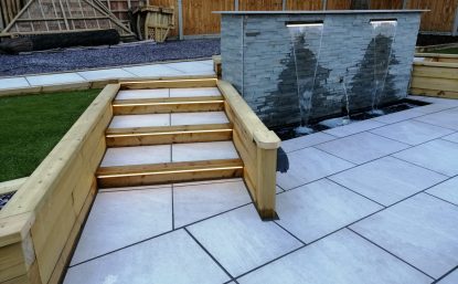 Large Garden Renovation Waterfall After